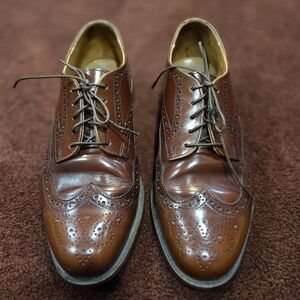 COLE-HAAN Mens Brown leather Wingtip Oxford Brogues Shoes